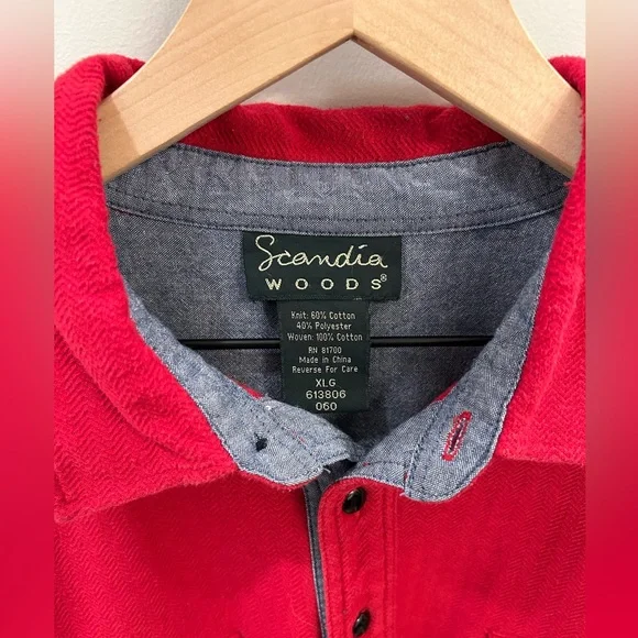 Vintage Scandia Woods Red Long Sleeve Shirt – Size XL - Picture 2 of 6